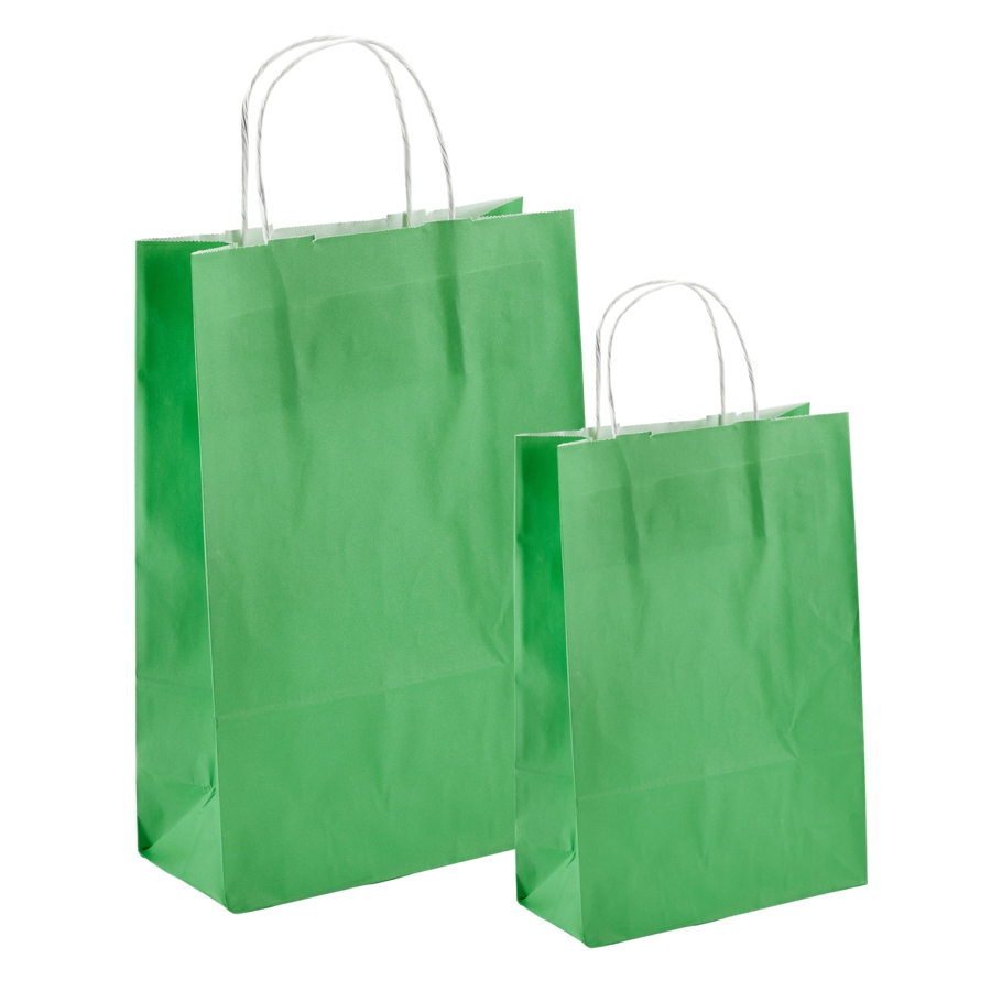 Papiertüten grün - Kordelgriff Papiertüten grün - Kordelgriff