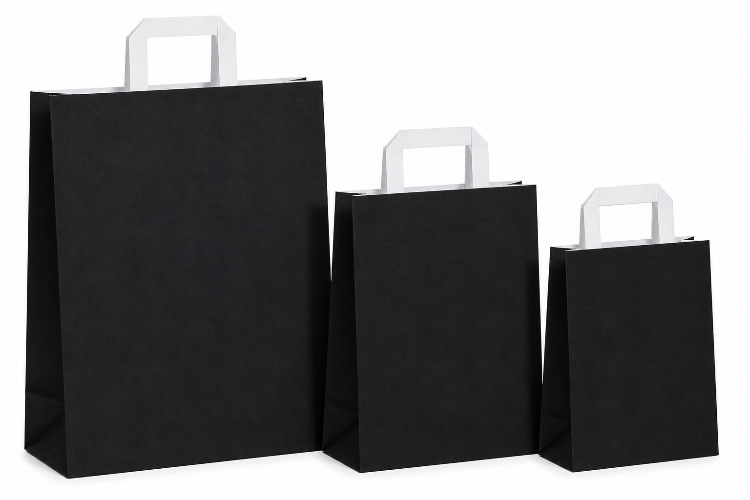 Papiertüten schwarz - Flachgriff
