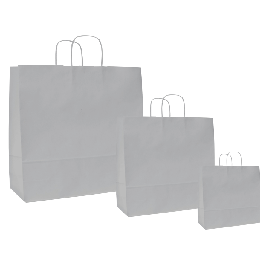Papiertüten grau - Kordelgriff Papiertüten grau - Kordelgriff