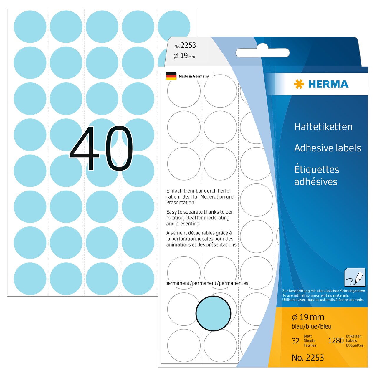 Farbpunkte blau Ø 19mm, 2253 Farbpunkte blau Ø 19mm, 2253