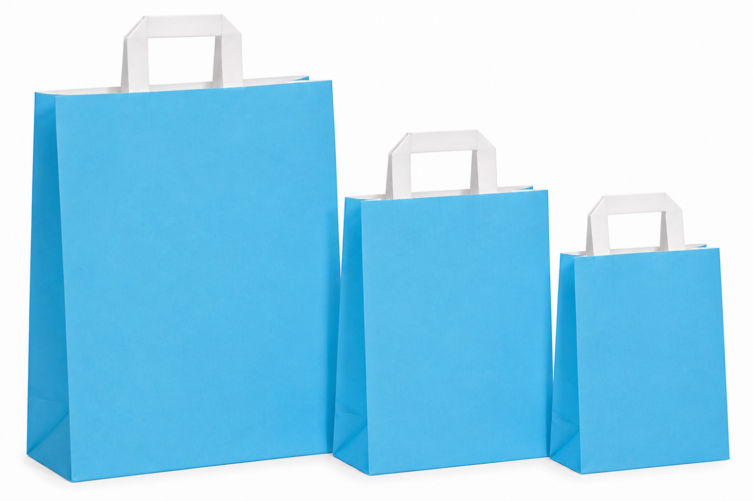 Papiertüten hellblau - Flachgriff