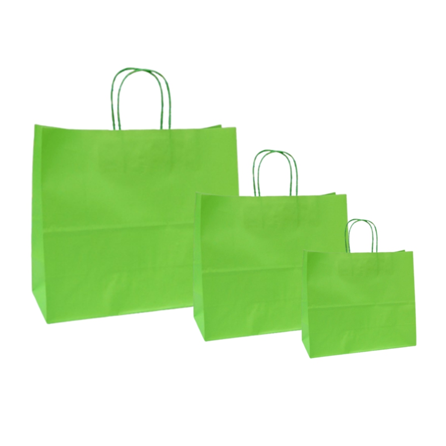 Papiertüten grün - Kordelgriff Papiertüten grün - Kordelgriff