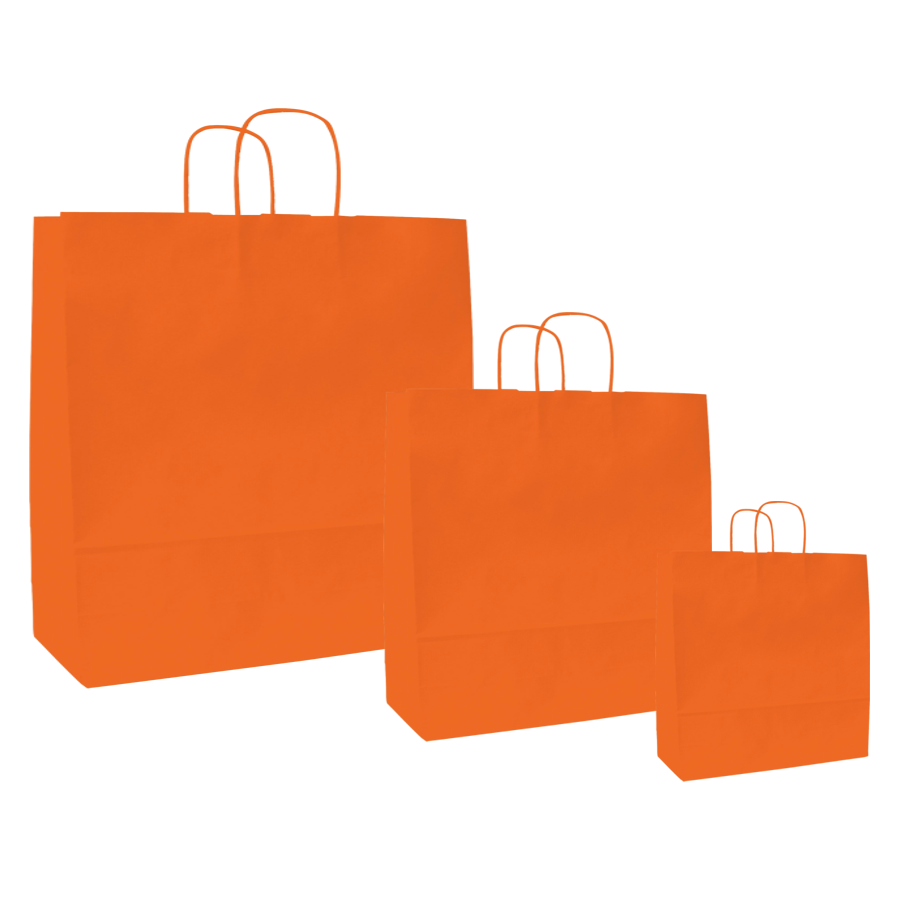 Papiertüten orange - Kordelgriff Papiertüten orange - Kordelgriff