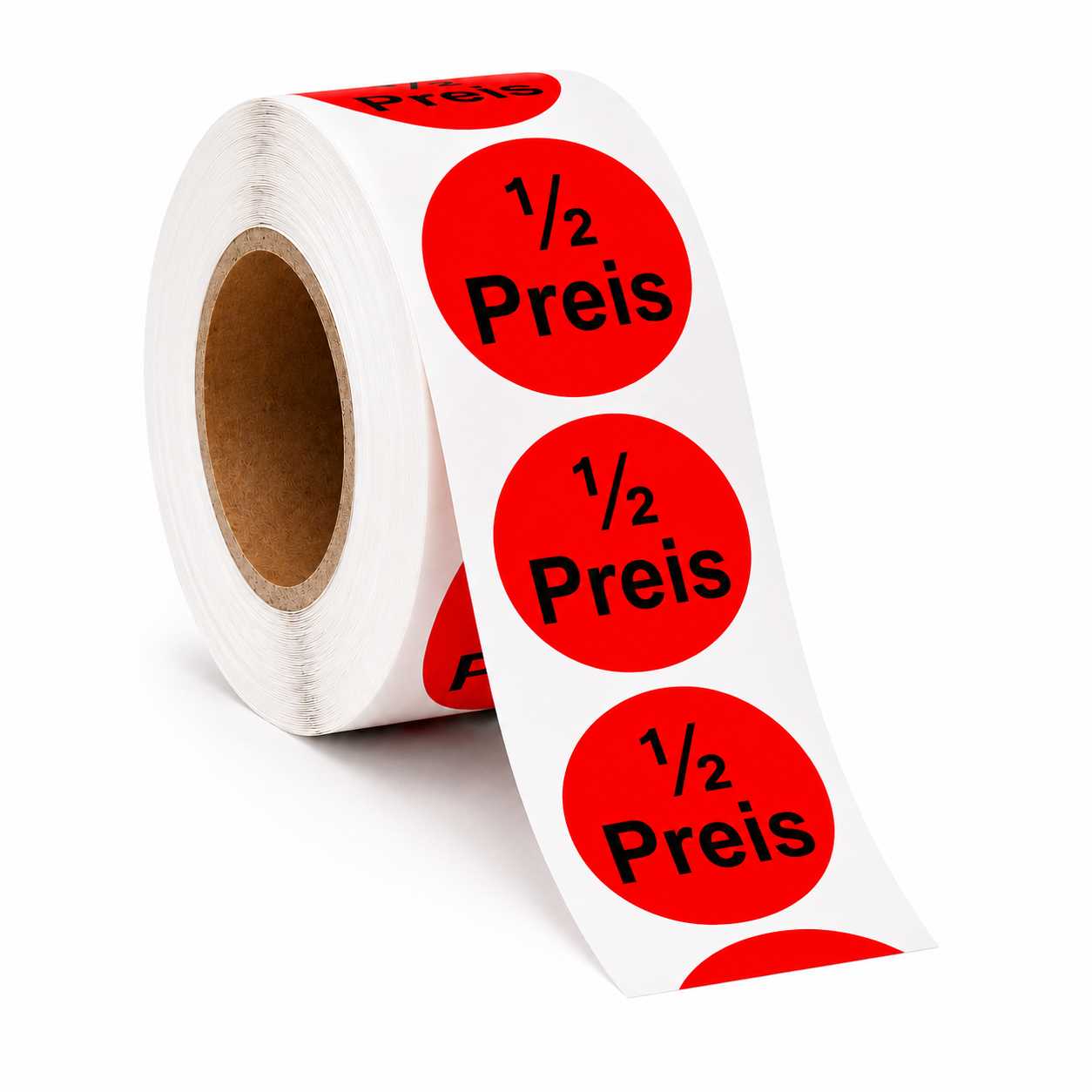 Haftetiketten leuchtrot - 1/2 Preis