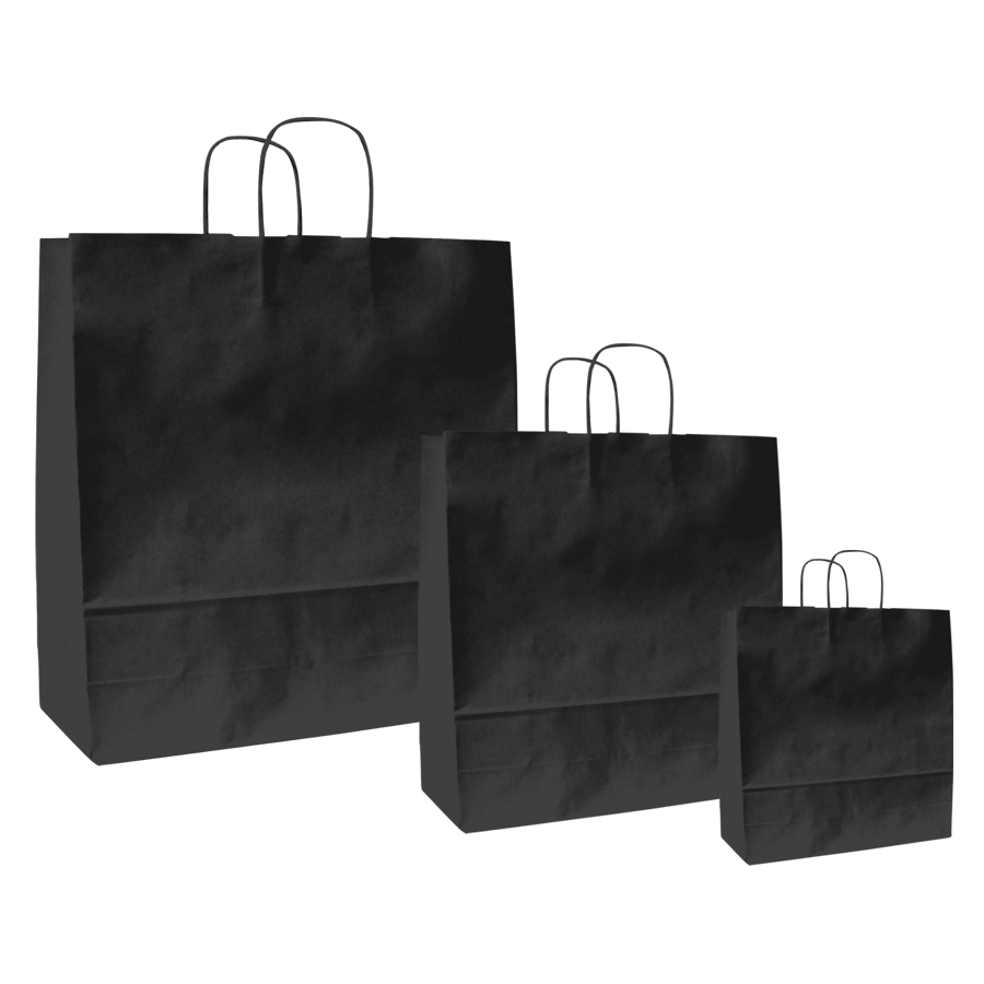 Papiertüten schwarz - Kordelgriff Papiertüten schwarz - Kordelgriff
