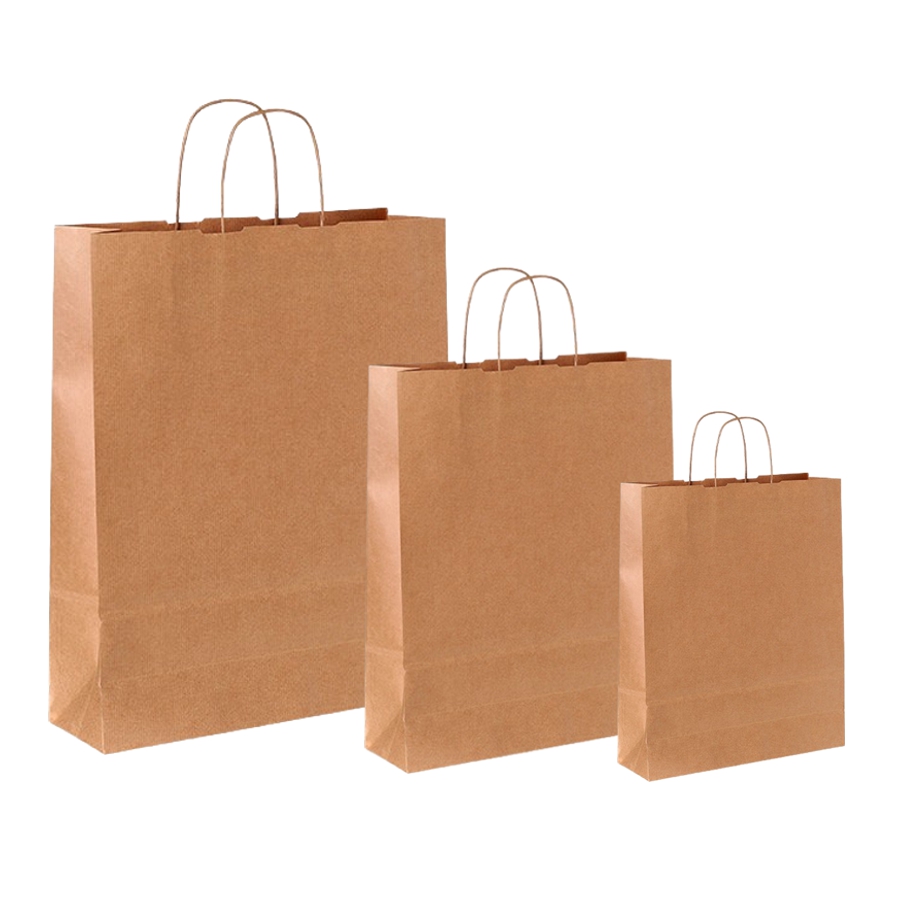 Papiertüten braun - Kordelgriff Papiertüten braun - Kordelgriff