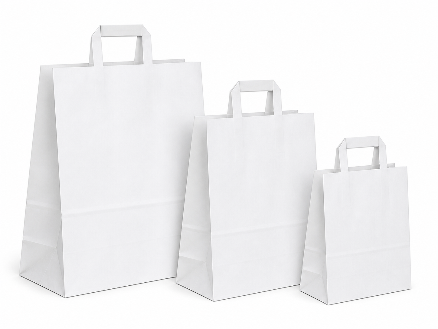 Papiertüten weiß - Flachgriff