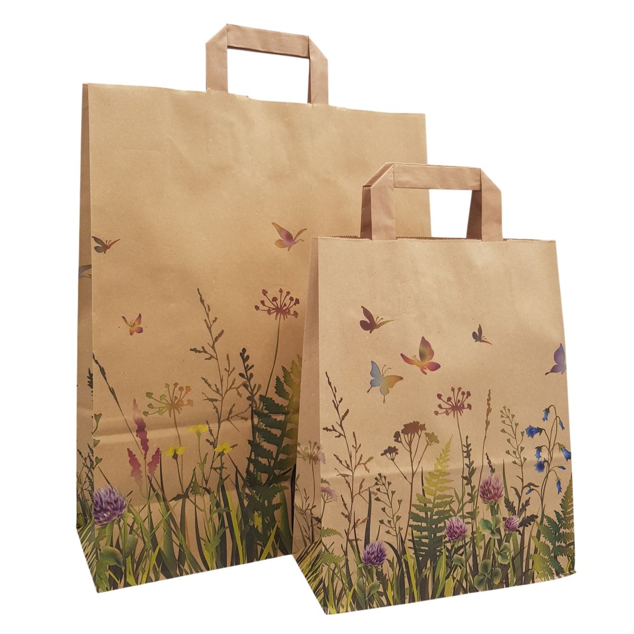 Papiertüten Blumengarten - Flachgriff