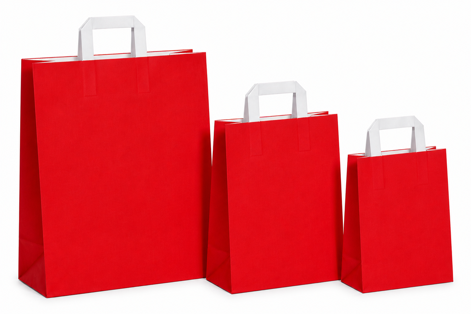 Papiertüten rot - Flachgriff