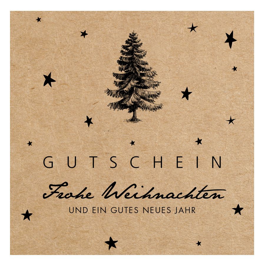 Gutscheine Weihnachten mit Kuvert - 12x12cm