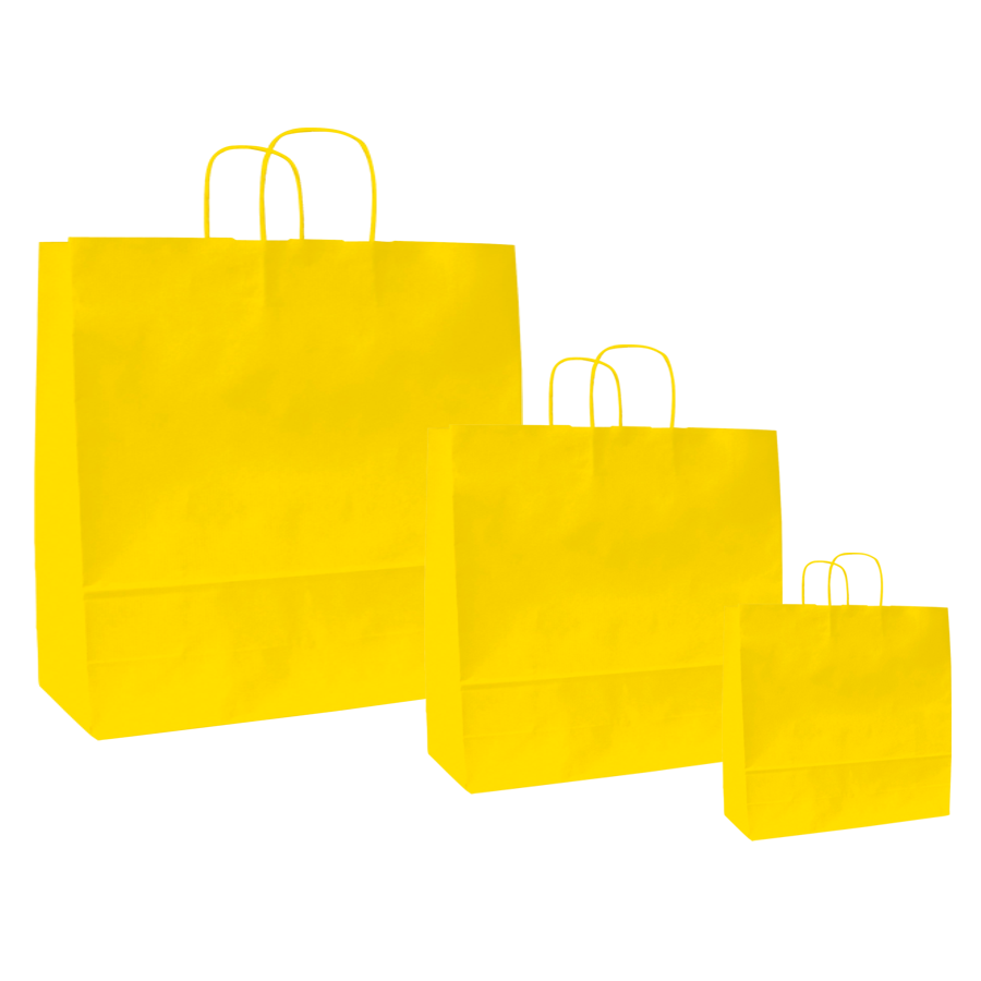Papiertüten gelb - Kordelgriff Papiertüten gelb - Kordelgriff