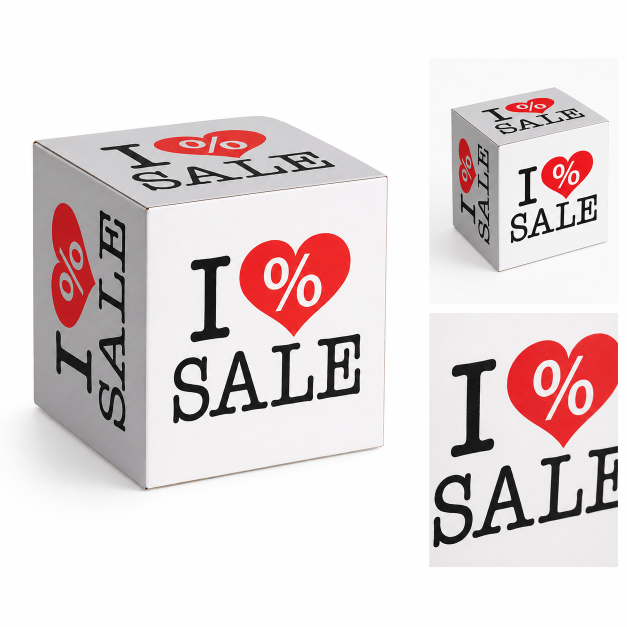 Dekorationswürfel I Love Sale