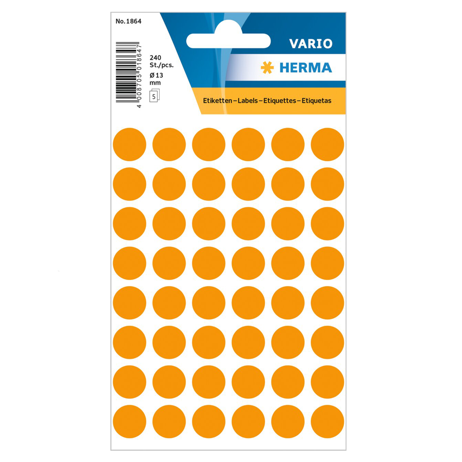 Farbpunkte leuchtorange Ø 13mm, 1864 Farbpunkte leuchtorange Ø 13mm, 1864