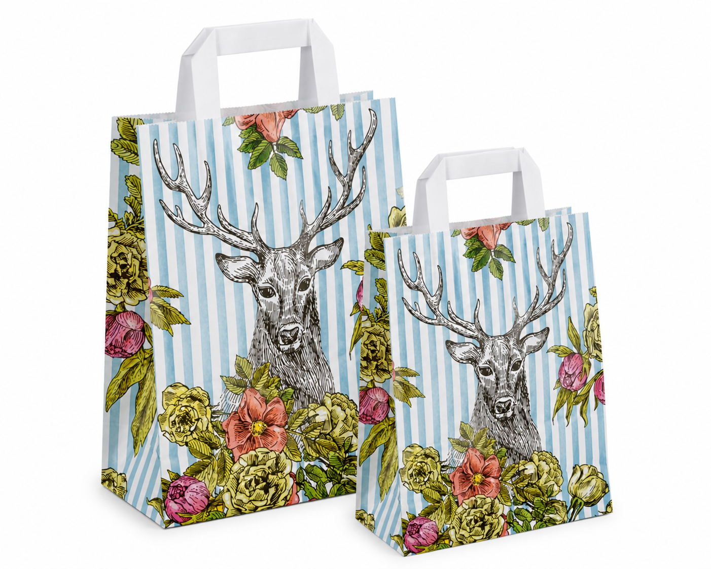 Papiertüten Hirsch - Flachgriff