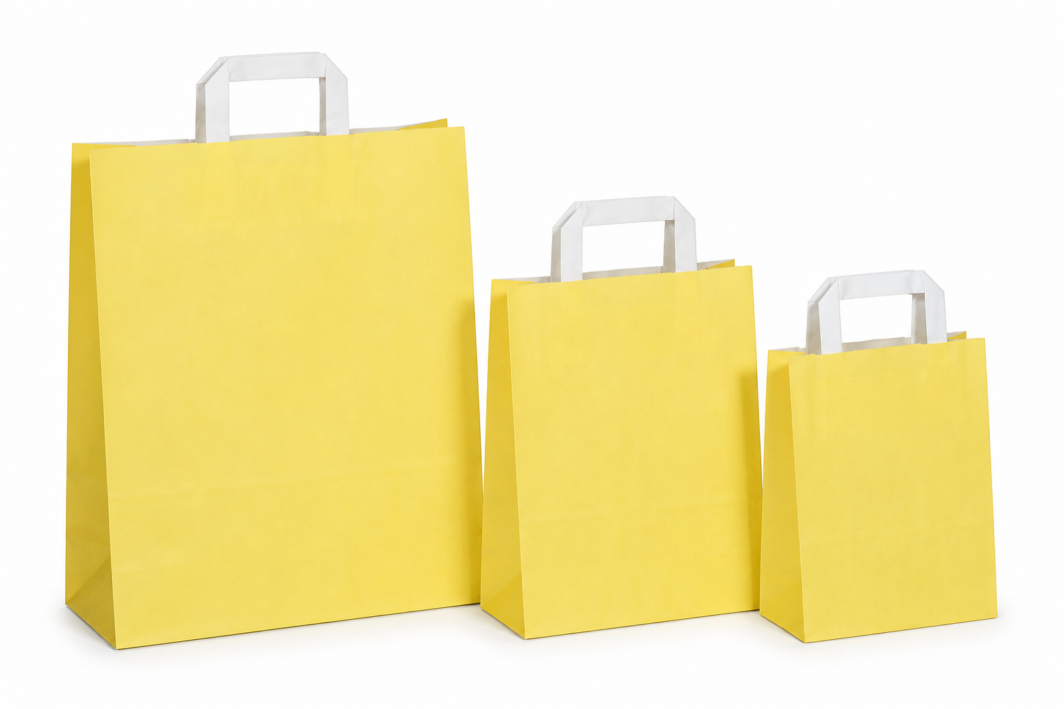 Papiertüten gelb - Flachgriff