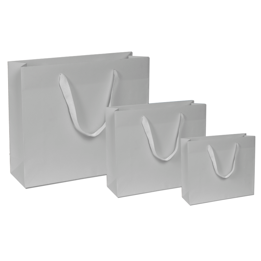 Papiertüten grau - Stoffband Papiertüten grau - Stoffband