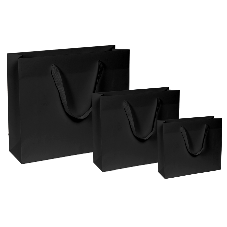 Papiertüten schwarz - Stoffband Papiertüten schwarz - Stoffband