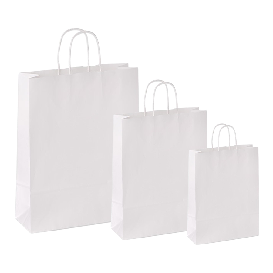 Papiertüten weiß - Kordelgriff Papiertüten weiß - Kordelgriff