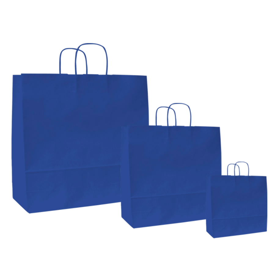 Papiertüten blau - Kordelgriff Papiertüten blau - Kordelgriff