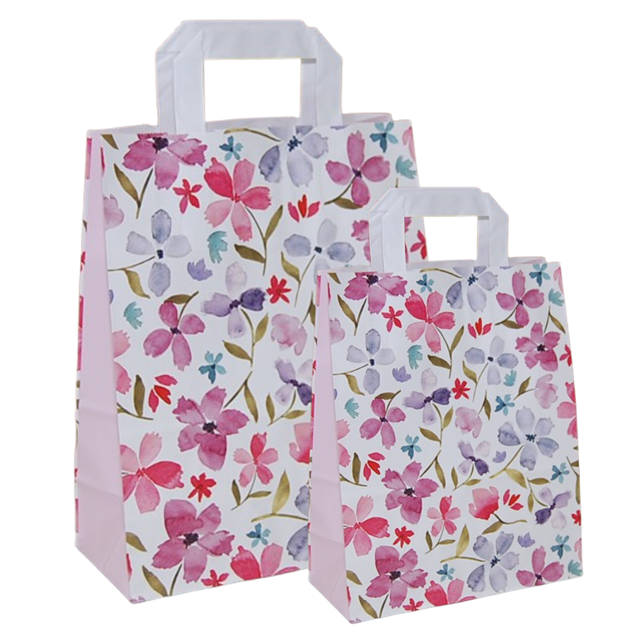 Papiertüten Blütenmeer - Flachgriff