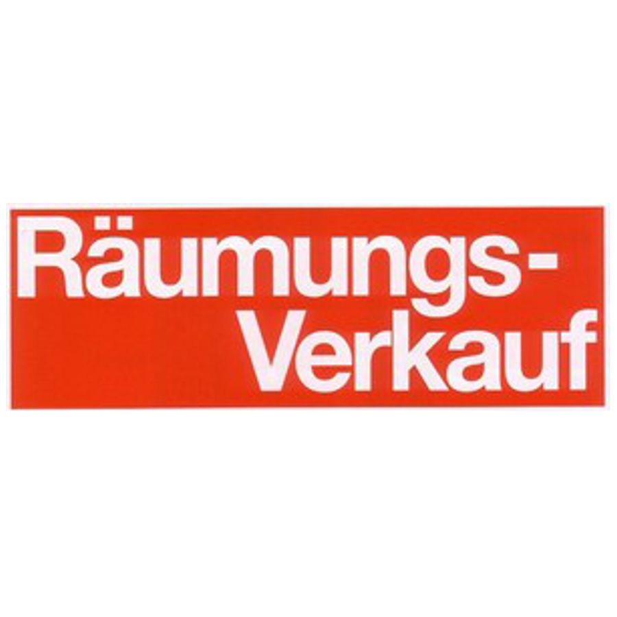 Ankleber Räumungsverkauf