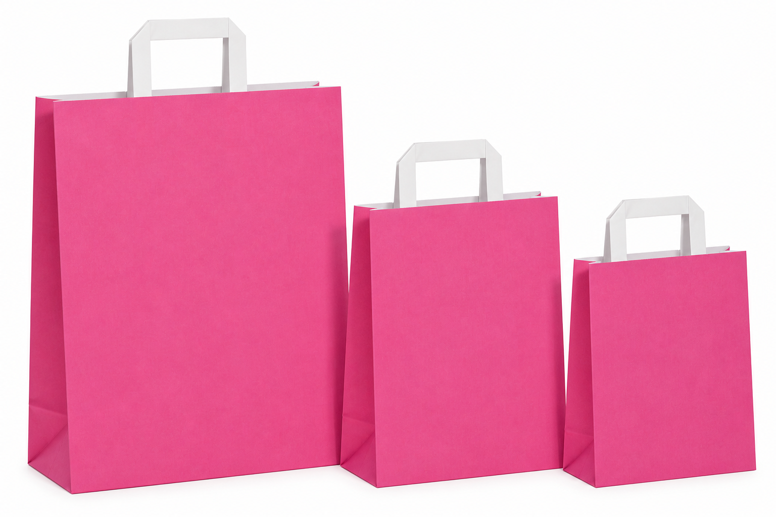 Papiertüten pink - Flachgriff