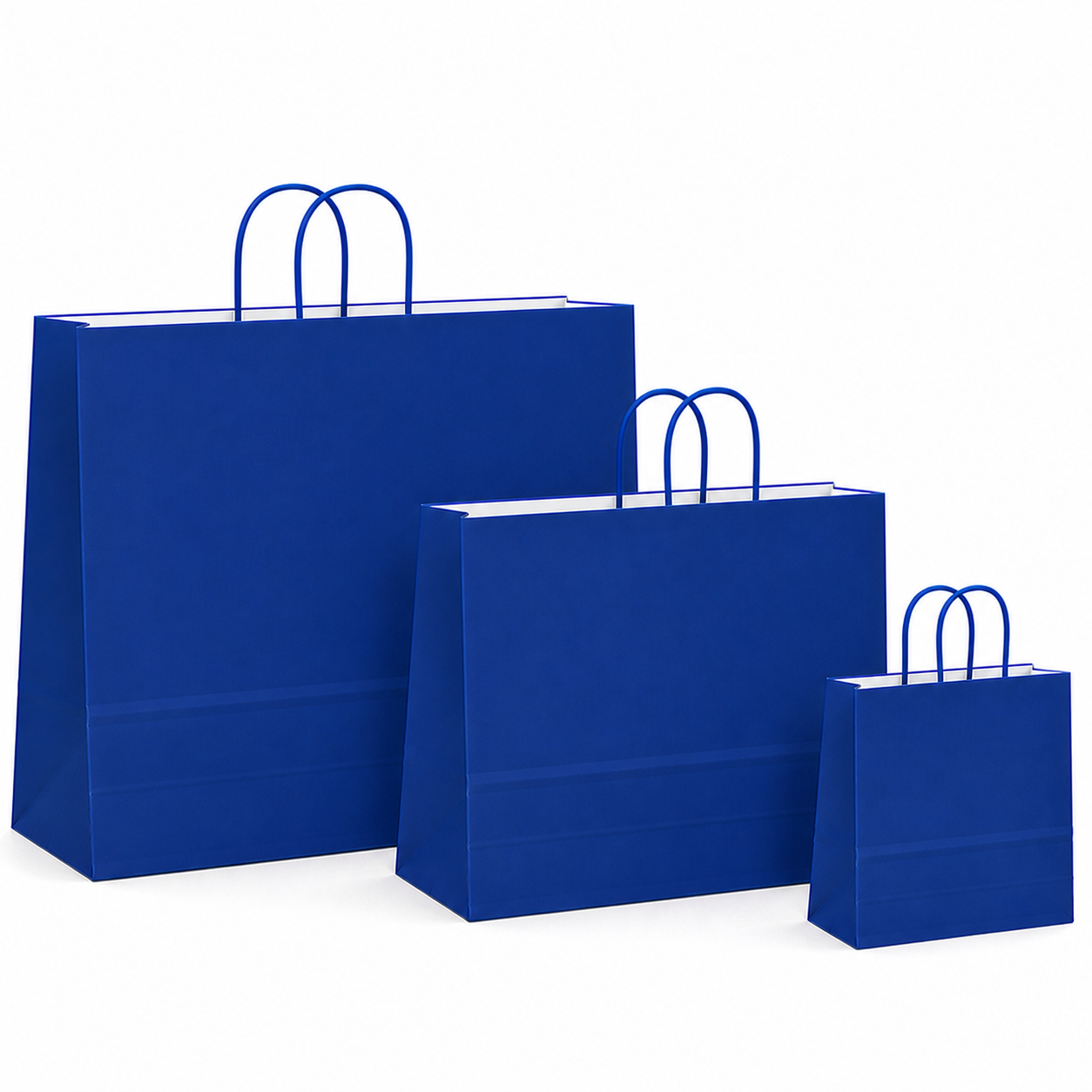 Papiertüten blau - Kordelgriff