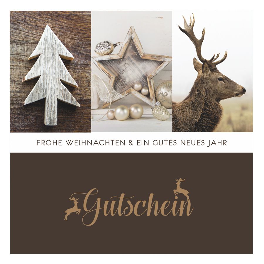 Gutscheine Weihnachten mit Kuvert - 12x12cm