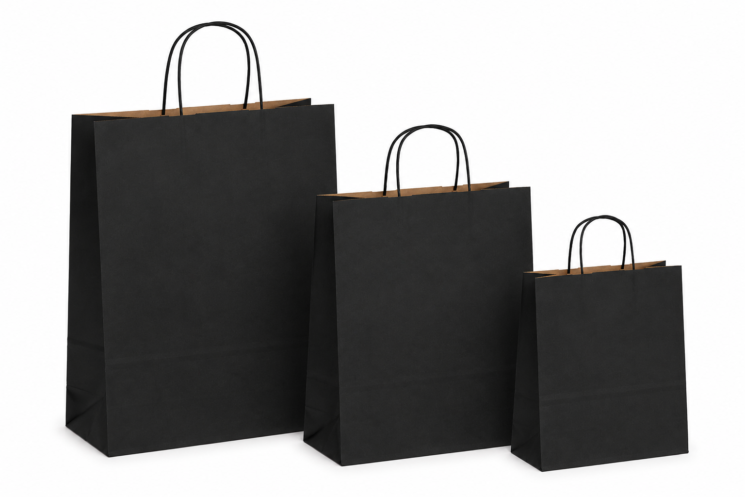 Papiertüten schwarz - Kordelgriff