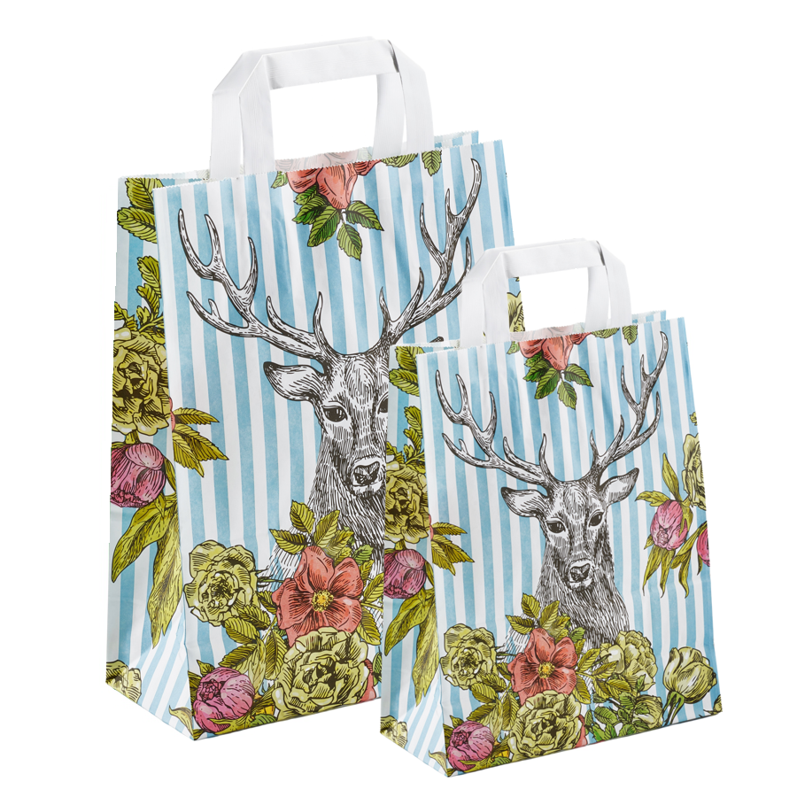 Papiertüten Hirsch - Flachgriff
