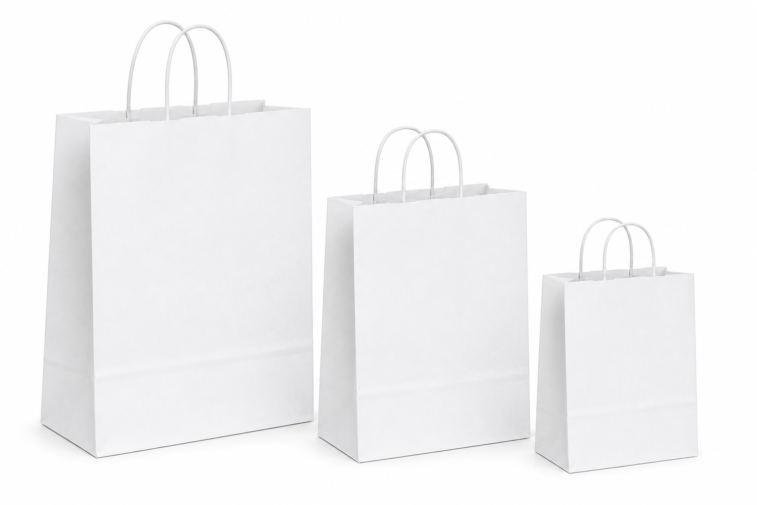 Papiertüten weiß - Kordelgriff