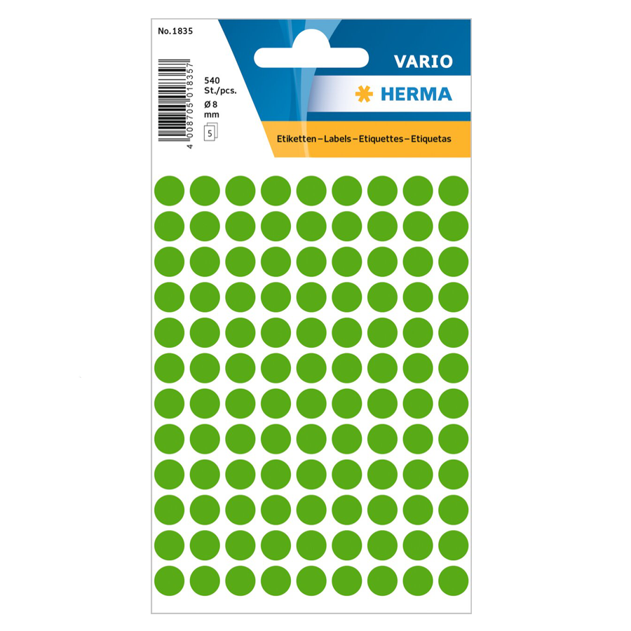 Farbpunkte dunkelgrün Ø 8mm, 1835 Farbpunkte dunkelgrün Ø 8mm, 1835